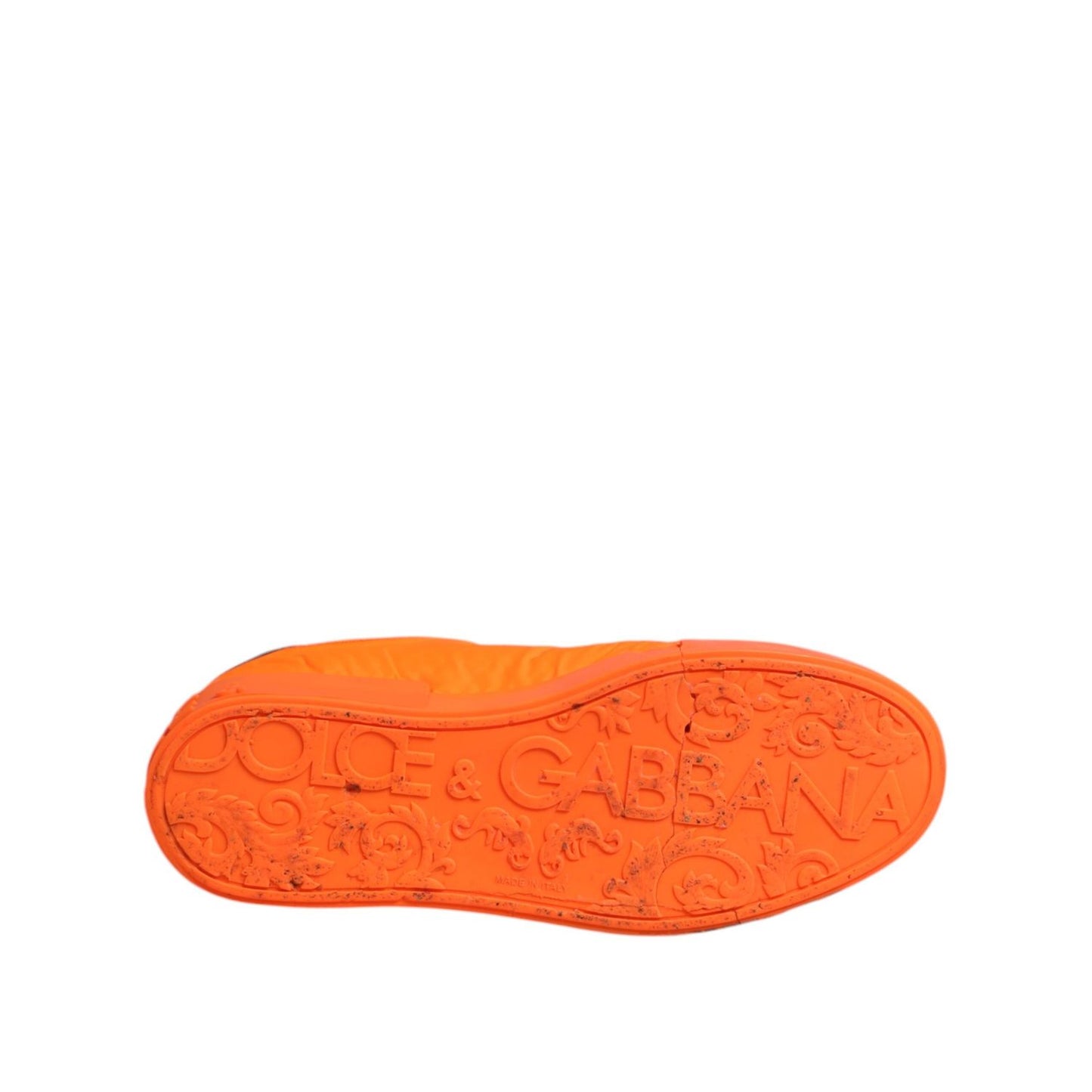 Dolce & Gabbana Orange Portofino Logo Tape Men Sneakers Shoes MV7592-43