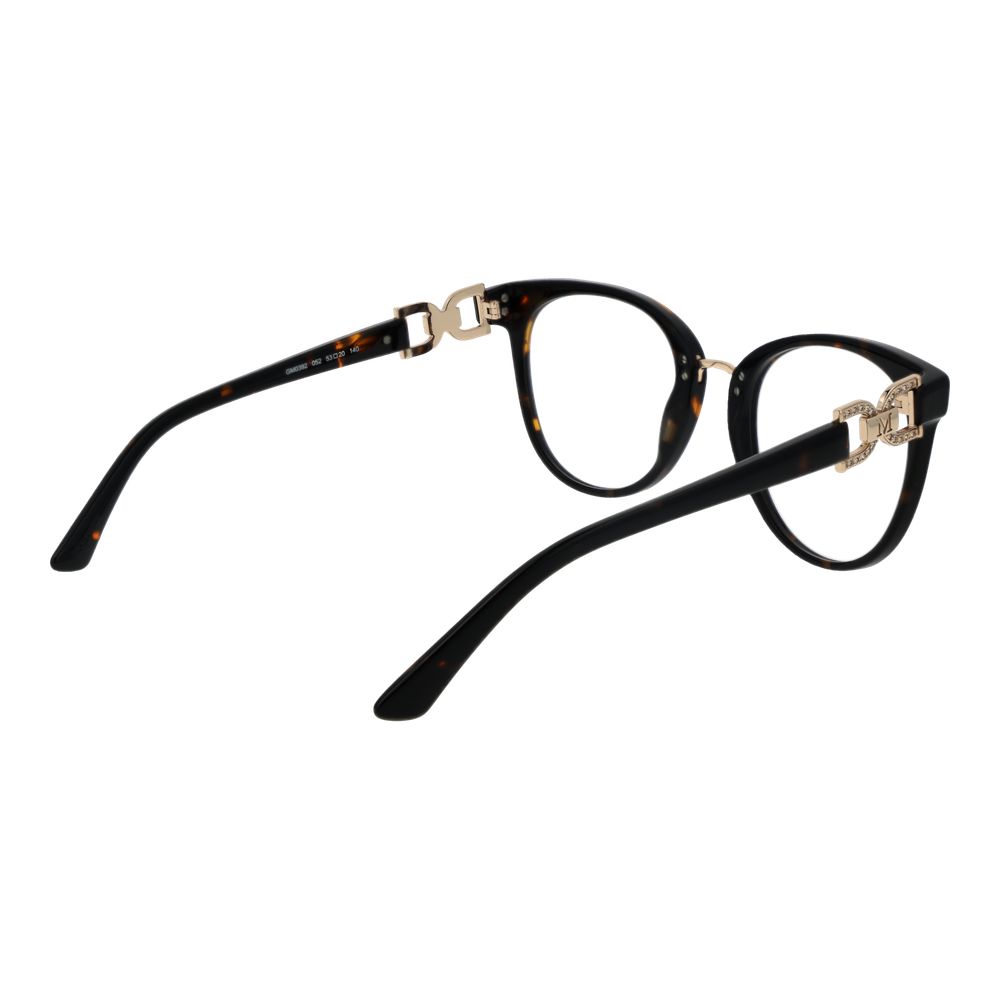 Marciano by Guess Brown Women Glasses Frame in acetate full-rim style with demo plastic lenses, round frame, includes branded case.
