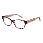 Marciano by Guess Pink Women Glasses Frame, rose full-rim acetate cat eye with demo plastic lenses and branded case, size 53-16-140.
