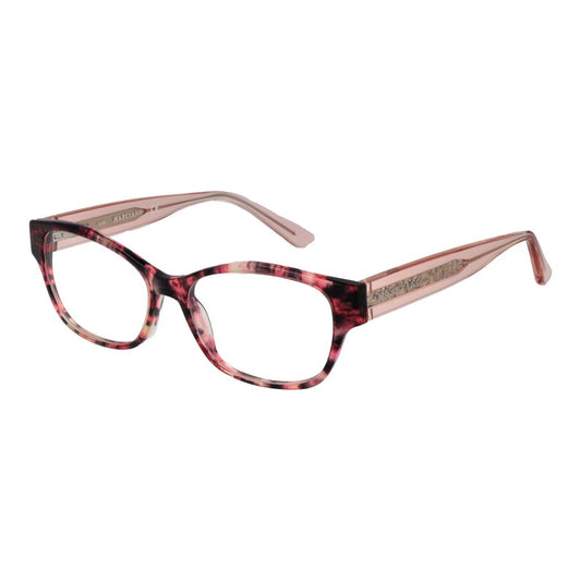 Marciano by Guess Pink Women Glasses Frame, rose full-rim acetate cat eye with demo plastic lenses and branded case, size 53-16-140.