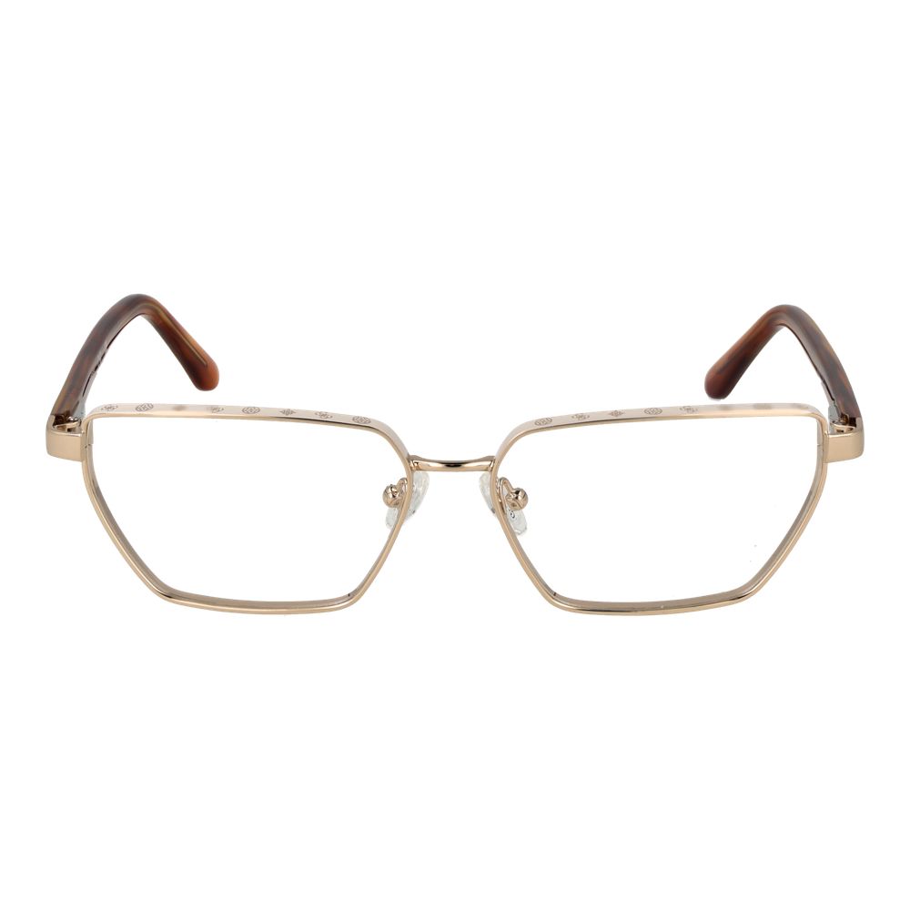 Guess Gold Women Glasses Frame metal full-rim butterfly style with demo lenses in branded case, spring hinge, temples 140mm.