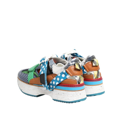 Dolce & Gabbana Multicolor Leather Low Top Sneakers Shoes
