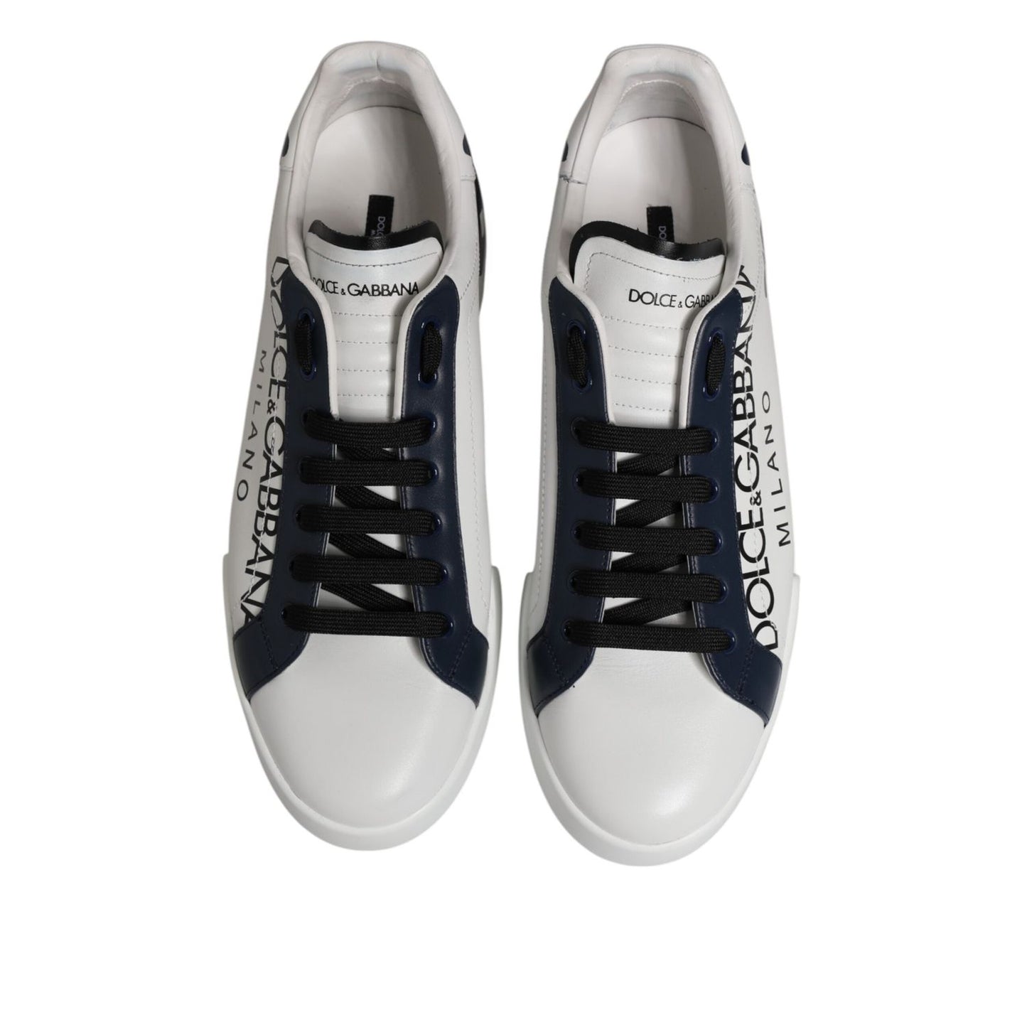 Dolce & Gabbana White Blue Crown Low Top Sneakers Shoes MV7753-43.5