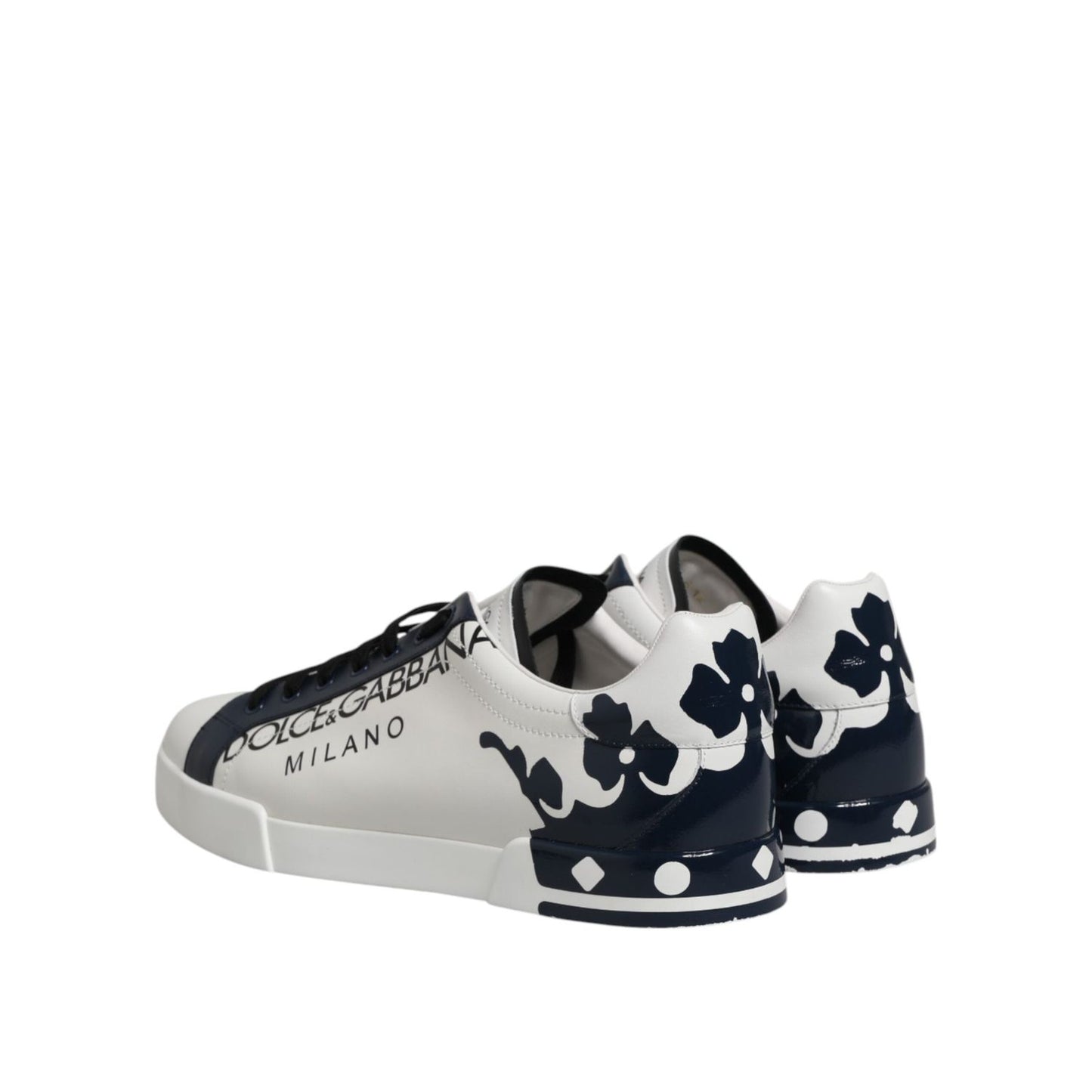 Dolce & Gabbana White Blue Crown Low Top Sneakers Shoes MV7753-43.5