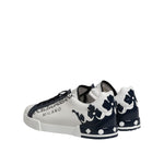 Dolce & Gabbana White Blue Crown Low Top Sneakers Shoes MV7753-43.5