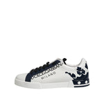 Dolce & Gabbana White Blue Crown Low Top Sneakers Shoes MV7753-43.5
