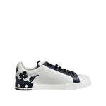 Dolce & Gabbana White Blue Crown Low Top Sneakers Shoes MV7753-43.5