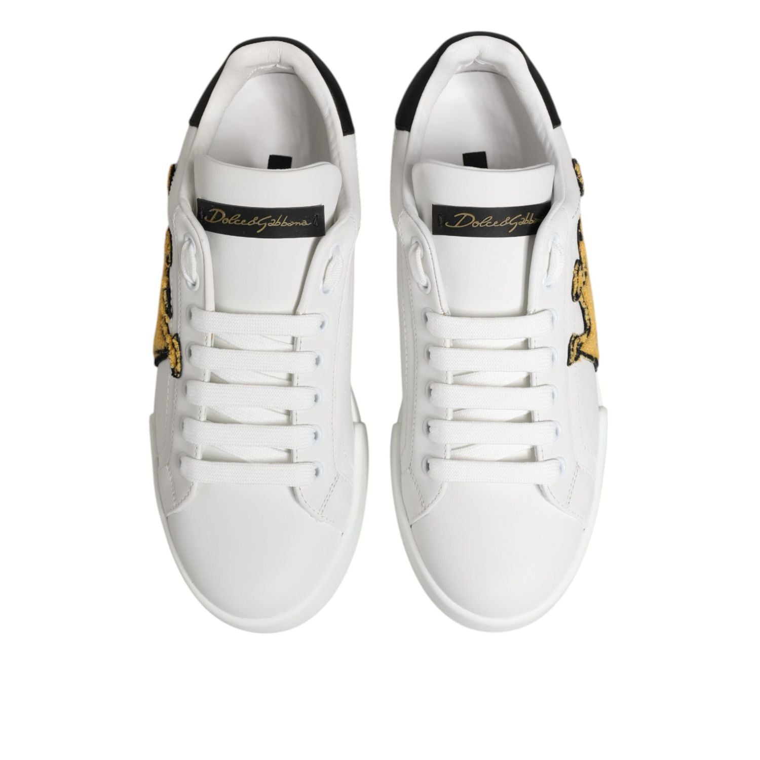 Dolce & Gabbana White Crown Patch Portofino Men Sneakers Shoes