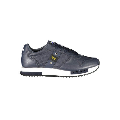 Blauer Blue Leather Men Sneaker with sporty silhouette and iconic logo for urban style and comfort.
