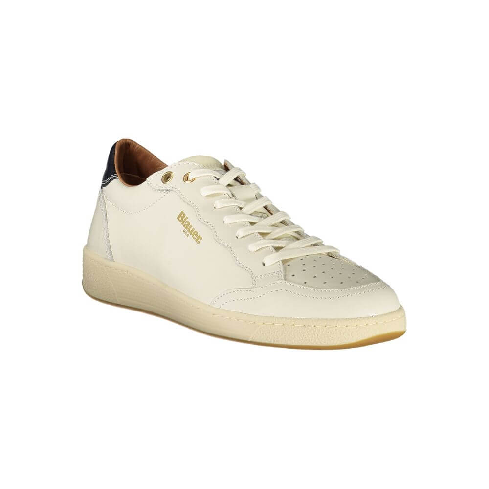 Blauer White Polyester Sneaker