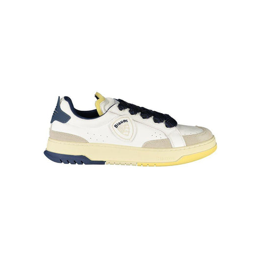 Blauer White Leather Men Sneaker