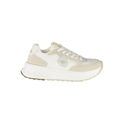 Blauer White Polyester Women Sneaker with contrasting details, designed for comfort and style.