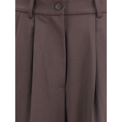 P.A.R.O.S.H. Brown Fleece Wool Dress Pants
