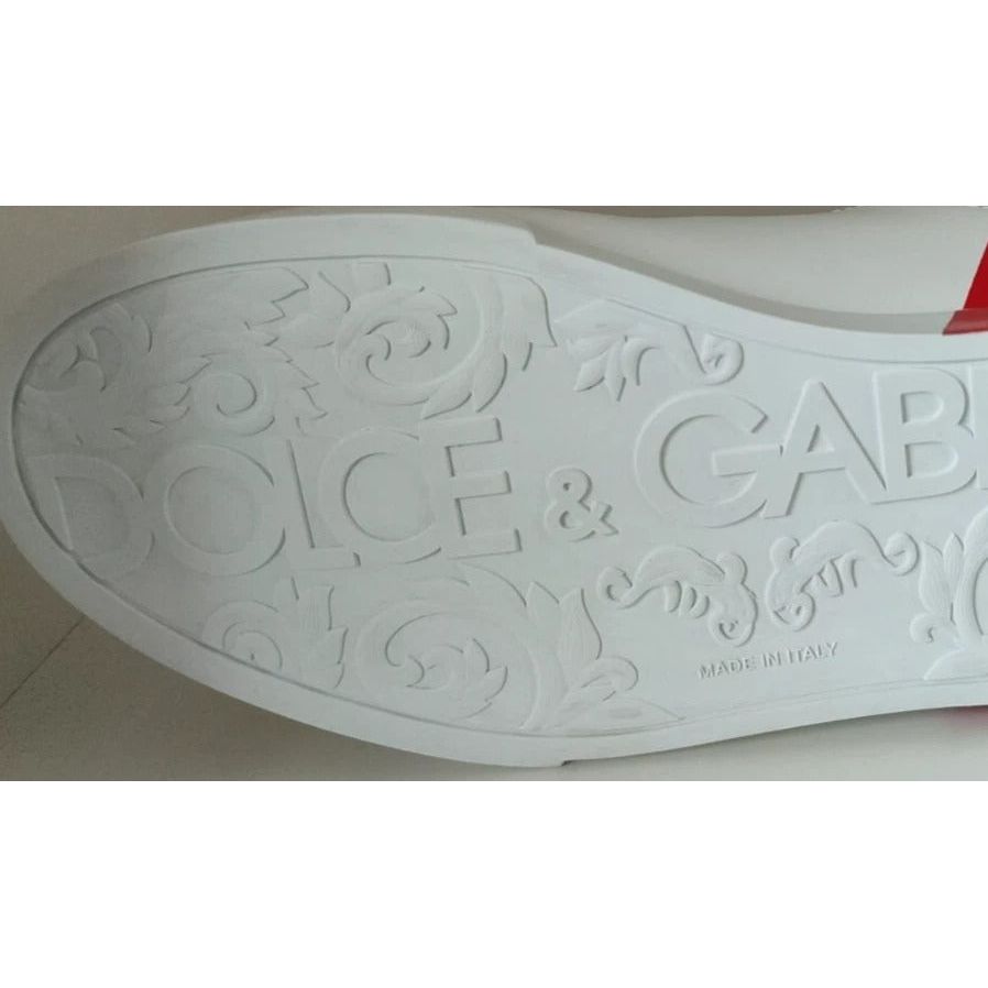 Dolce & Gabbana White Red Portofino Low Top Sneakers Shoes MV2222-41.5