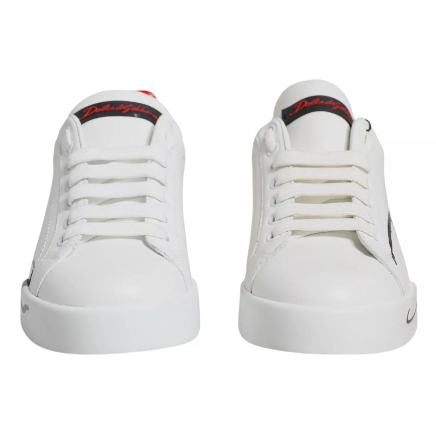 Dolce & Gabbana White Red Portofino Low Top Sneakers Shoes MV2222-41.5