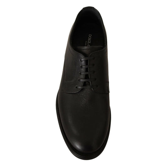 Dolce & Gabbana Black Lace Up Leather Men Formal Derby Shoes
