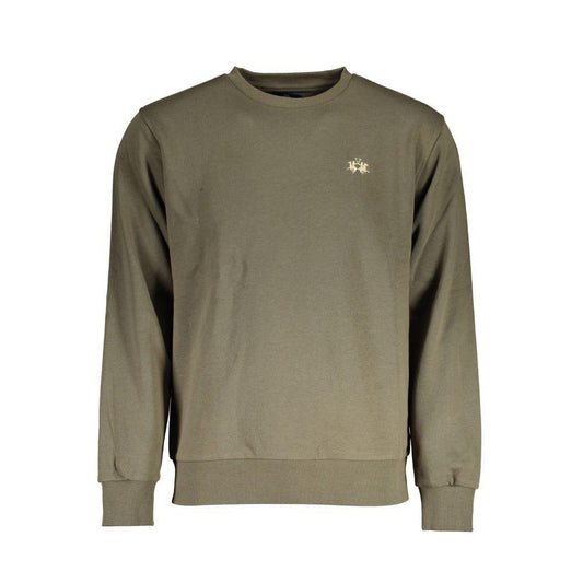 La Martina Green Cotton Sweater LA-17168-XL