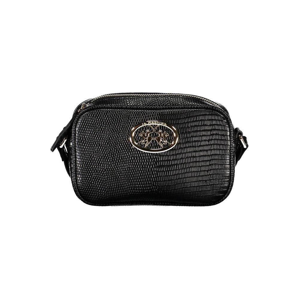 Front view with bag zipped and handles upright.
