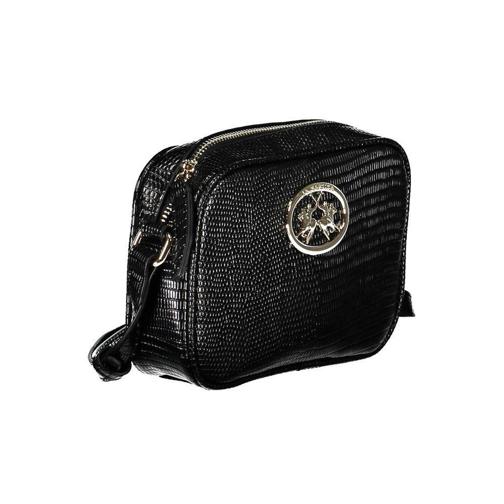 Front view with bag zipped and handles upright.