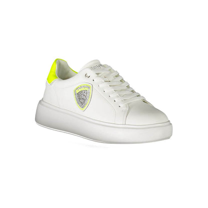 Blauer White Polyester Sneaker with laces, contrast details, and logo application for sports footwear enthusiasts.