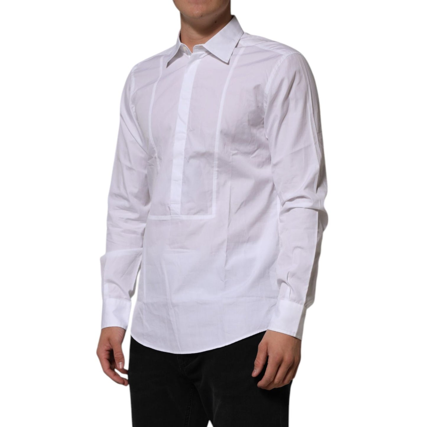 Dolce & Gabbana White Poplin Cotton Formal Men Dress Shirt