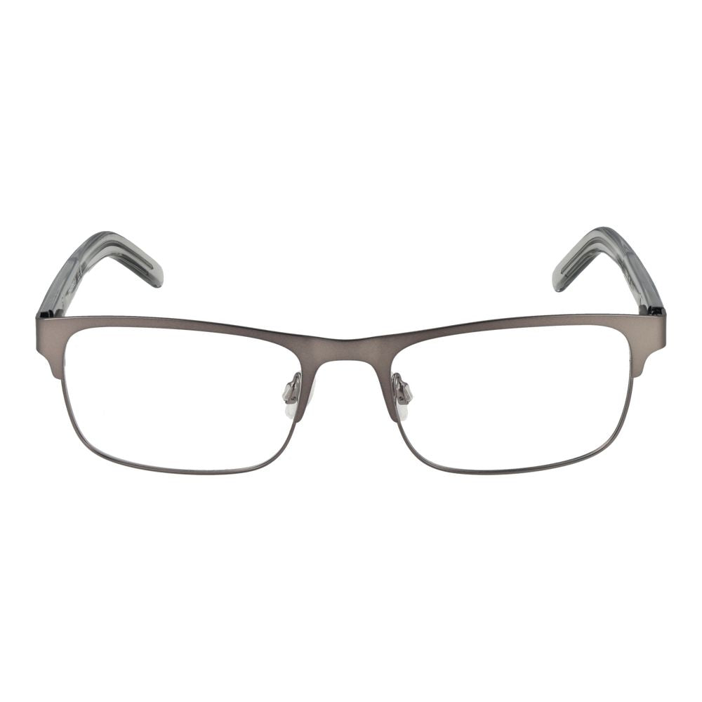 Converse Gray Men Glasses Frame, full-rim rectangular shape, grey acetate material, demo lenses, size 52-18-145, stylish eyewear.