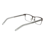Converse Gray Men Glasses Frame in full-rim rectangle style, grey acetate material, demo lenses, includes branded case, size 52-18-145.