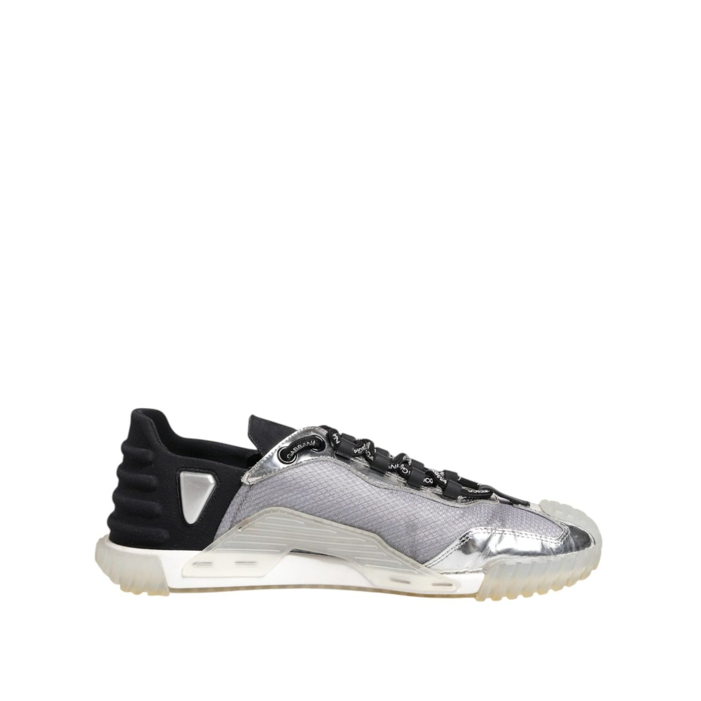 Dolce & Gabbana Black Silver NS1 Men Low Top Sneakers Shoes