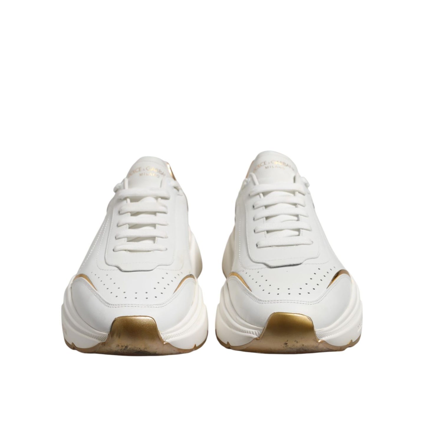 Dolce & Gabbana White Daymaster Leather Low Top Sneakers Shoes