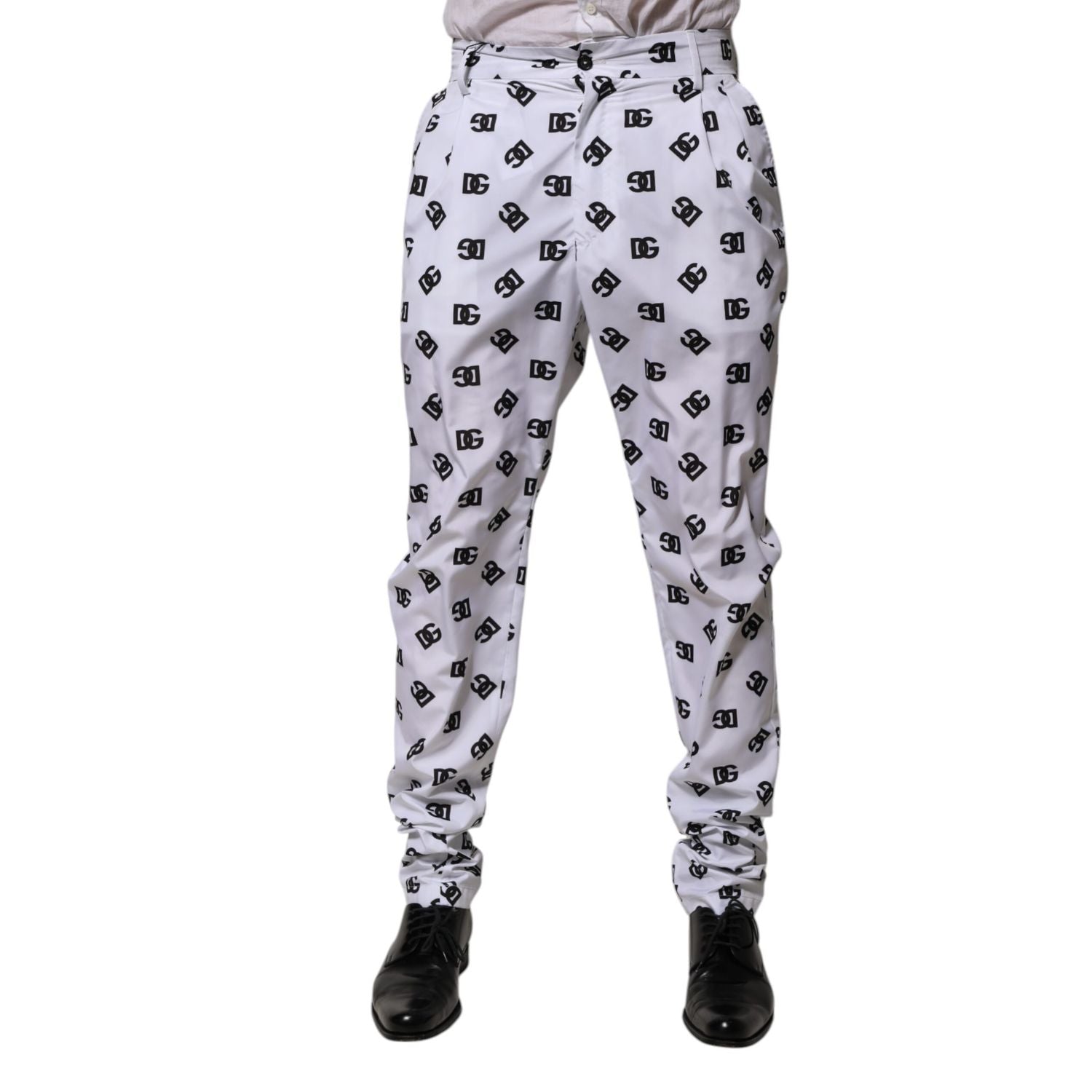 Dolce & Gabbana White Logo Cotton Skinny Denim Trouser Pants