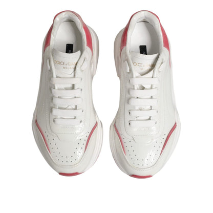 Dolce & Gabbana White Pink Daymaster Low Top Sneakers Shoes