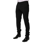 Dolce & Gabbana Black Wool Tapered Formal Men Dress Pants PAN76635-48