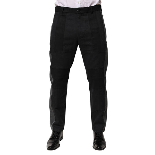 Dolce & Gabbana Black Gray Cotton Dress Formal Trouser Pants PAN76637-50