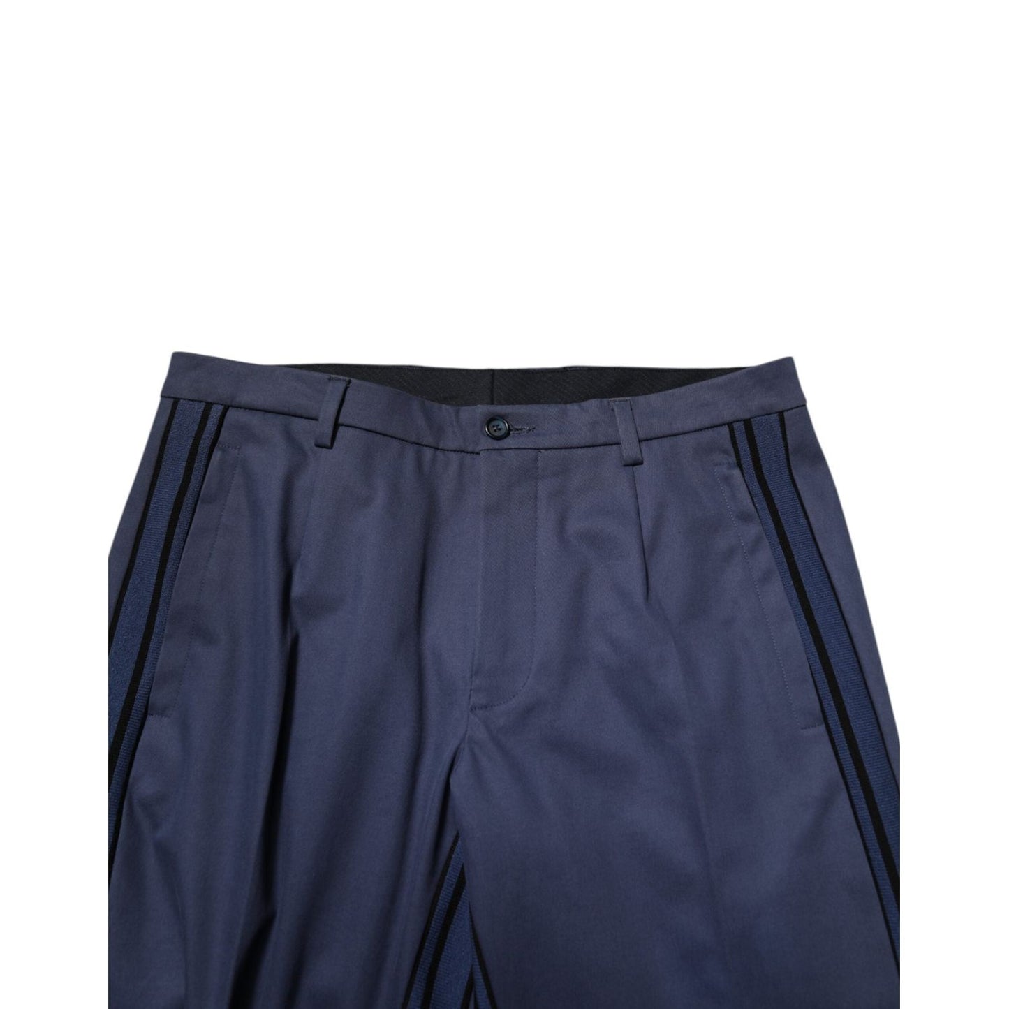 Dolce & Gabbana Blue Cotton Tapered Men Formal Trousers Pants PAN76648-48