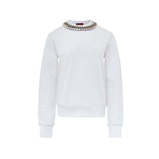 Gucci White Cotton Sweatshirt GU-9853666-L