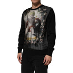 Dolce & Gabbana Black Cashmere Cherub Print Baroque Sweater TSH90634-48