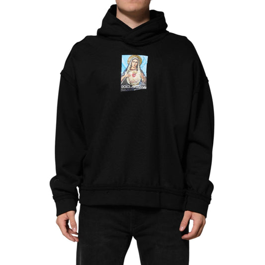Dolce & Gabbana Black Printed Hoodie Crystal Embellished Jacket TSH90784-XL
