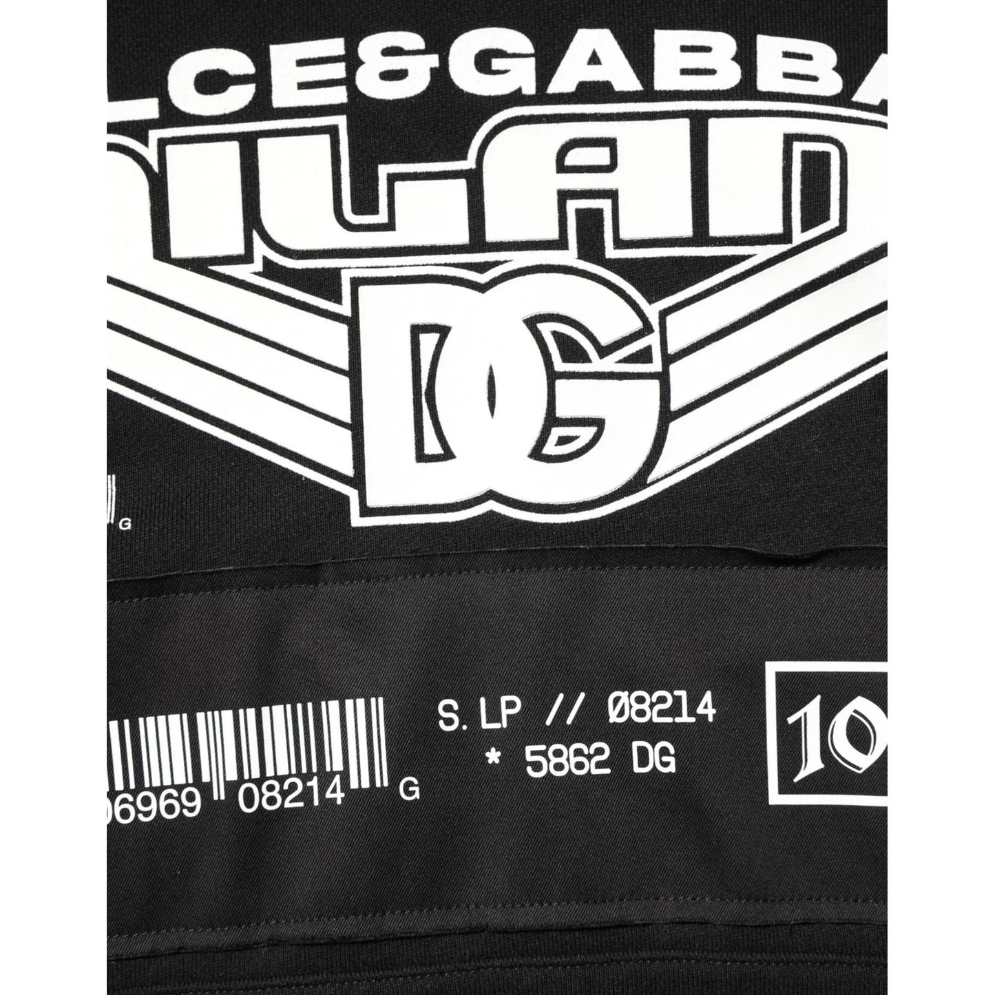 Dolce & Gabbana Black Cotton DG Milano Logo Print Hoodie Sweater