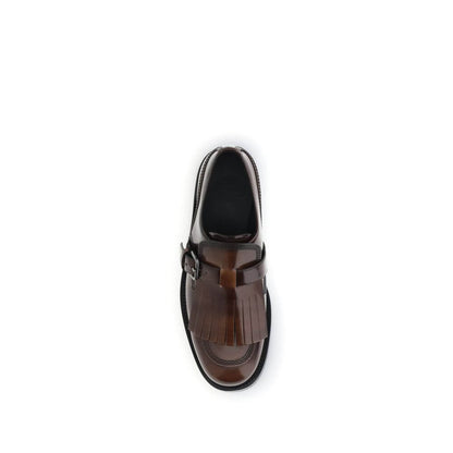 Church's Brown Calf Leather Bos Taurus Oxfords And Derbies with fringing and buckle detail.