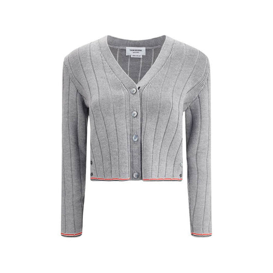 Thom Browne Gray Fleece Wool Cardigan
