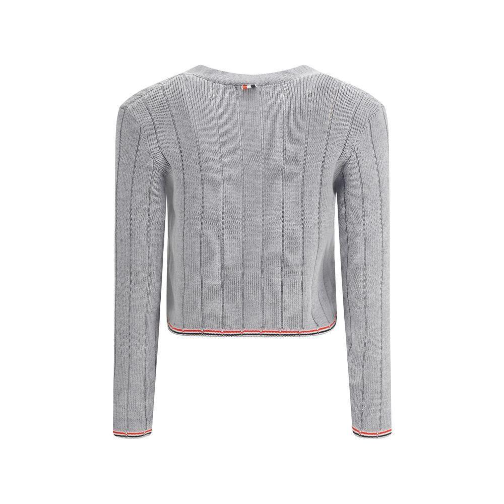 Thom Browne Ladder Full Needle Rib Stitch V Neck Car TH-FKC663AY1024055-IT38 | S