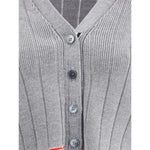 Thom Browne Ladder Full Needle Rib Stitch V Neck Car TH-FKC663AY1024055-IT38 | S