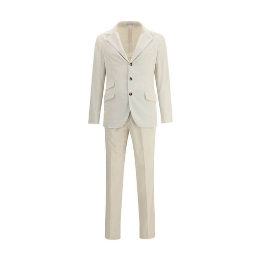 Brunello Cucinelli Cream Cotton Two-Piece Suit