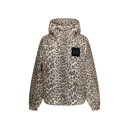 Ganni Leopard raincoat Jacket GA-W0738859-L/XL
