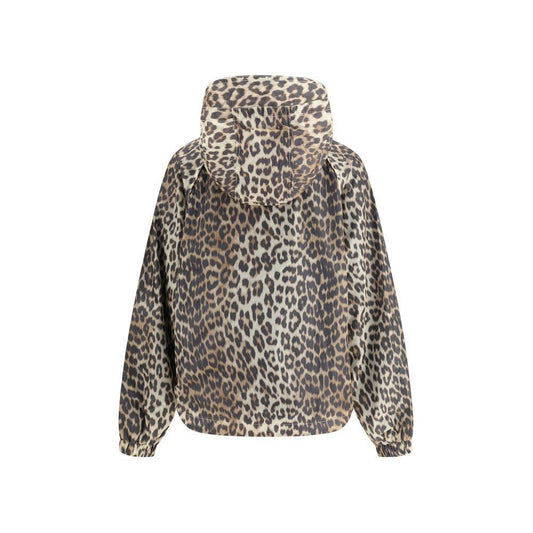 Ganni Leopard raincoat Jacket GA-W0738859-L/XL