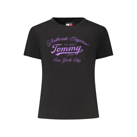 Tommy Hilfiger Black Cotton Women T-Shirt TO-39325-S