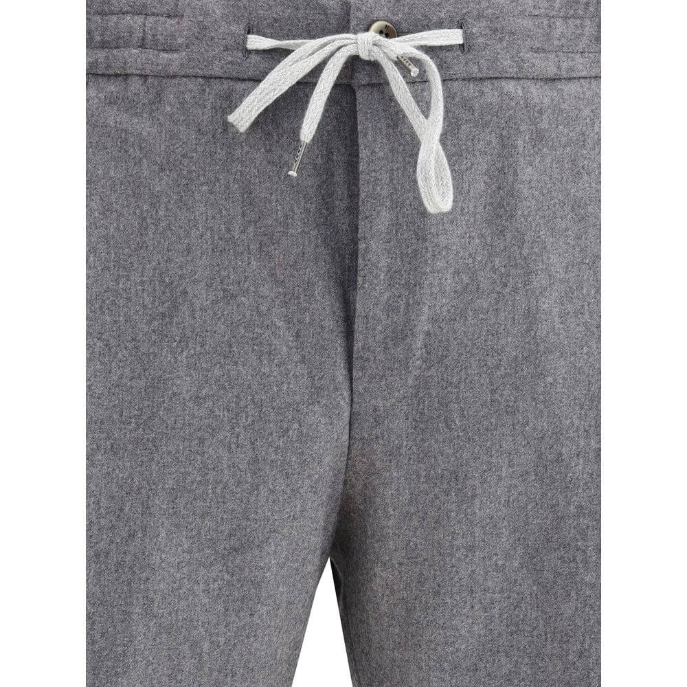 PT Torino Gray Fleece Wool Casual Pants
