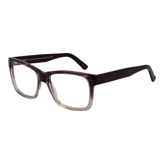 Andy Wolf Purple Unisex Glasses Frame in full-rim acetate with demo lenses, size 54-16-145, rectangular style, includes branded case.