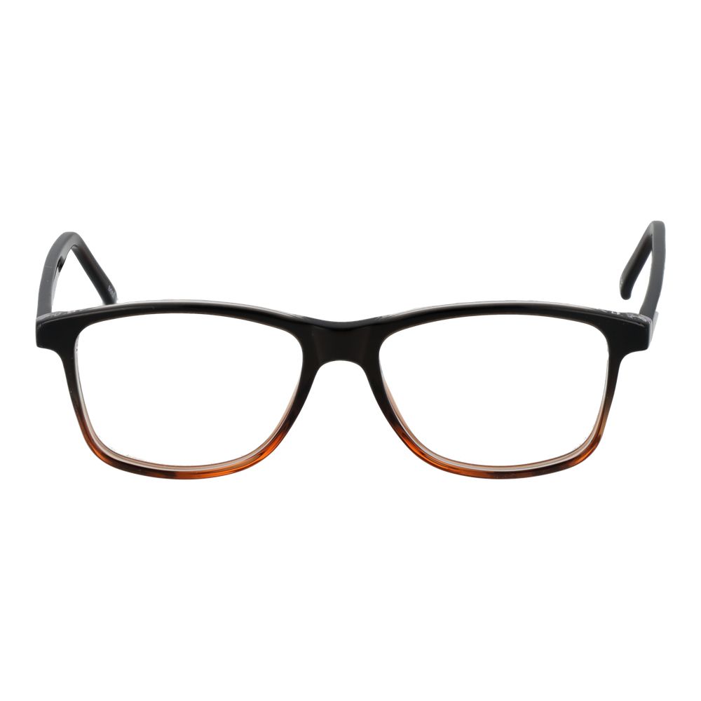 Andy Wolf Brown Unisex Glasses Frame with acetate full-rim design, demo lenses, and rectangular style, includes branded case.