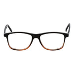 Andy Wolf Brown Unisex Glasses Frame with acetate full-rim design, demo lenses, and rectangular style, includes branded case.